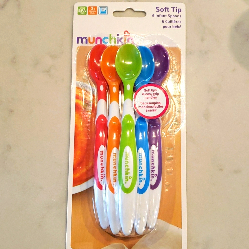 4/$10 NWT munchkin 6 soft tip infant spoons